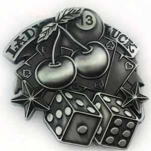 New lady luck casino dice and cards belt Buckle